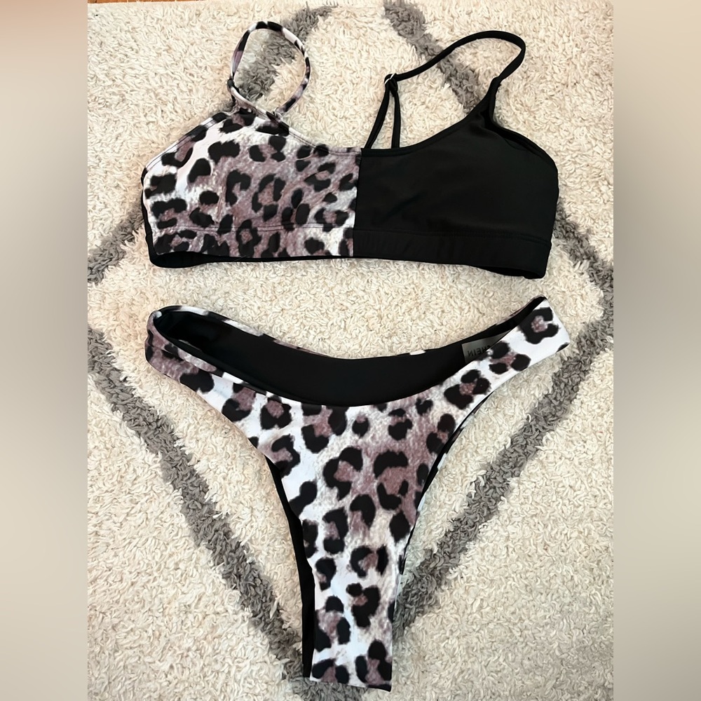 Black and Cheetah print bikini